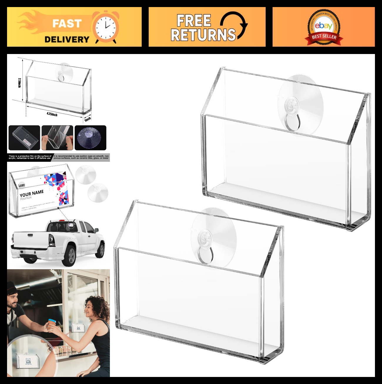 Suction Cup Business Card Holders