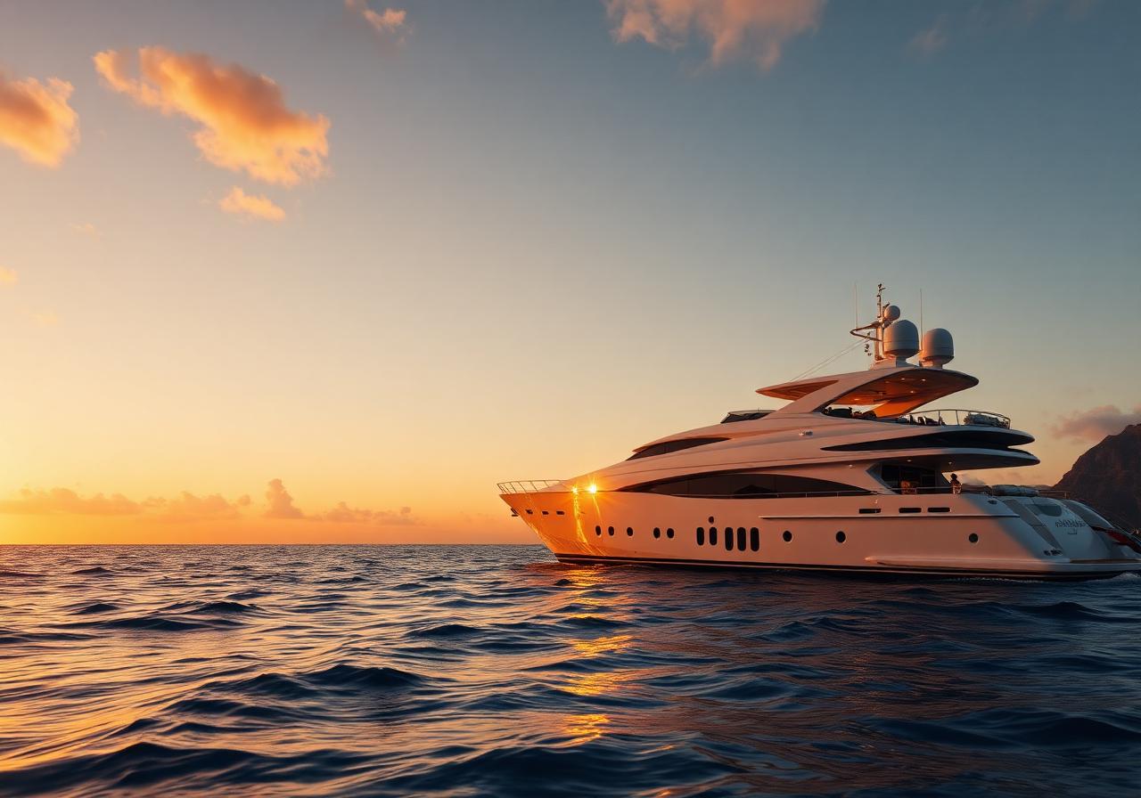 Yacht At Golden Hour
