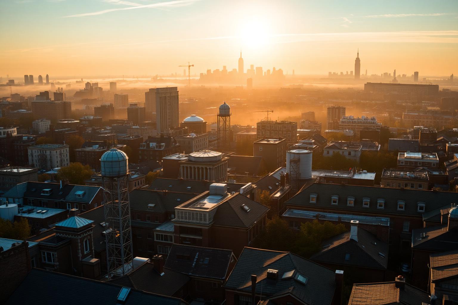 Harlem Rooftops At Dawn